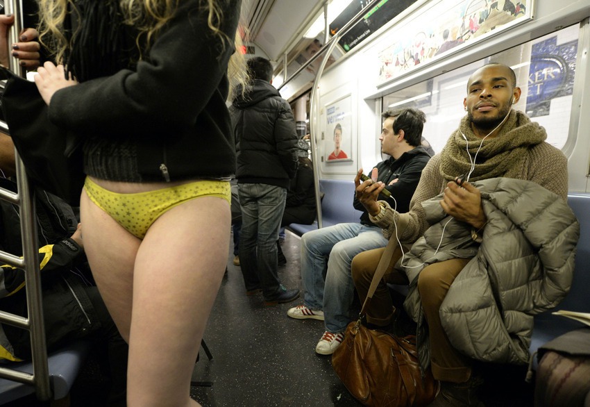 Don't blush! It's 'No Pants' day on the subway - Rediff.com